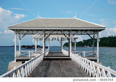 Waterfront pavilion of Seechang Island, Chonburi, Thailand Waterfront pavilion of Seechang Island, Chonburi, Thailand 9699764