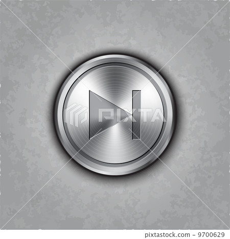 Vector round metal forward rewind button - Stock Illustration [9700629 ...