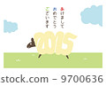 New year's card horizon (with border) Japanese 9700636