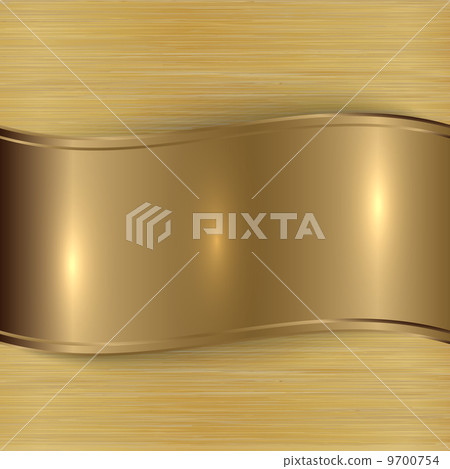 Vector gold brushed metallic plaque background Vector gold brushed metallic plaque background 9700754