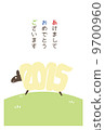 New year's card vertical (with border) Japanese 9700960