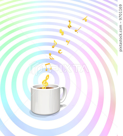 The note of the melody rising from coffee 9701169