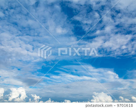 Cloudscape. Blue sky and white cloud. Sunny day. 9701618