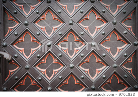 decorative old wooden church door 9701828