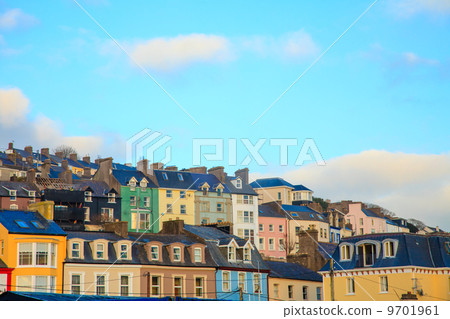 COBH, IRELAND - NOVEMBER 26 : colorful houses on November 26, 2012 in Cobh Ireland COBH, IRELAND - NOVEMBER 26 : colorful houses on November 26, 2012 in Cobh Ireland 9701961
