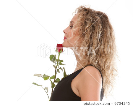 Beautiful young woman blonde romantic rose Beautiful young woman blonde romantic rose 9704345
