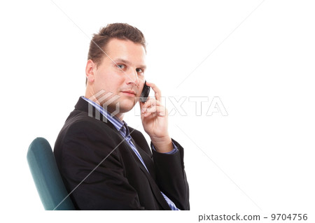 businessman talking on mobile phone isolated 9704756
