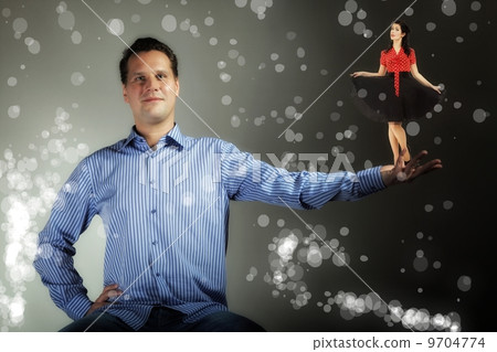 Dreaming man about beautiful woman. Concept 9704774