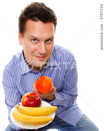 young man with fruits isolated 9705310