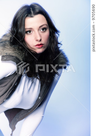 Attractive plus size model in casual clothes 9705690