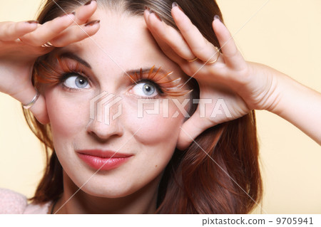 Autumn woman stylish creative make up false eye lashes Autumn woman stylish creative make up false eye lashes 9705941