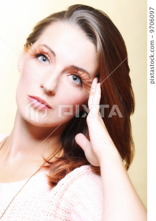 Autumn woman stylish creative make up false eye lashes Autumn woman stylish creative make up false eye lashes 9706097