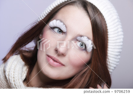winter fashion woman warm clothing creative makeup winter fashion woman warm clothing creative makeup 9706259
