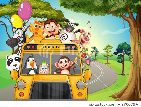 A bus full of zoo animals 9706794