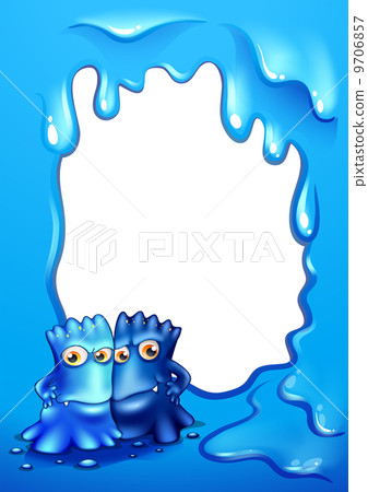 Blue border design with two bestfriends 9706857