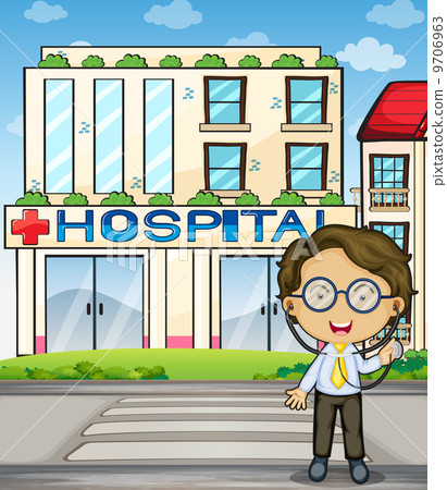 A doctor in front of the hospital 9706963
