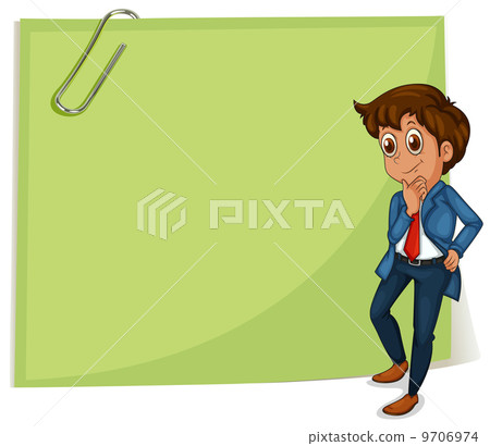 An empty signage with a businessman An empty signage with a businessman 9706974