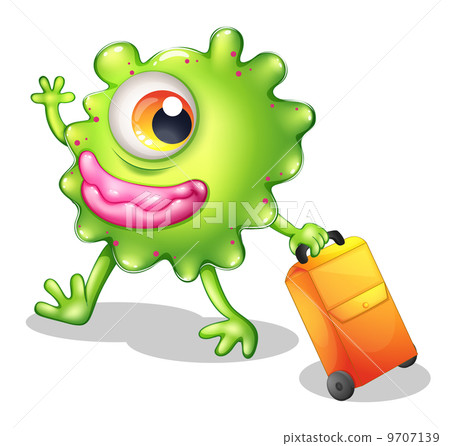 A one-eyed green monster moving A one-eyed green monster moving 9707139