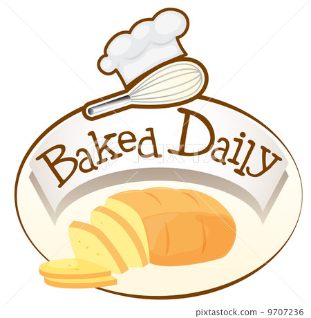 A baked daily label with bread A baked daily label with bread 9707236