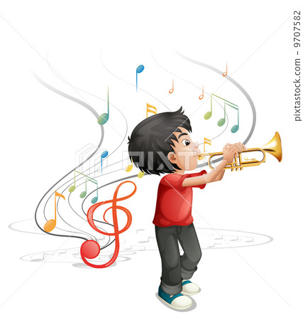 Talented boy playing the trumpet hi-res stock photography and images - Alamy