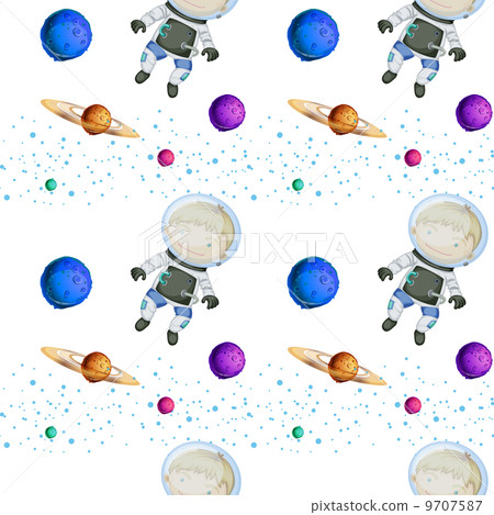Seamless design with astronauts 9707587