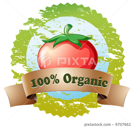 A pure organic label with a tomato 9707662