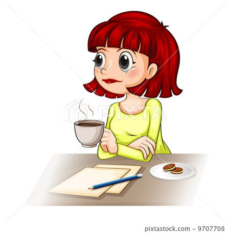 A businesswoman taking her cup of tea while making a report A businesswoman taking her cup of tea while making a report 9707708