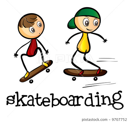 Two boys skateboarding Two boys skateboarding 9707752
