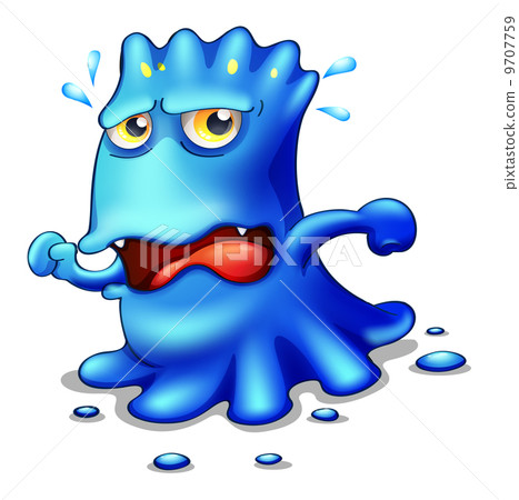 A blue monster trying to escape - Stock Illustration [9707759] - PIXTA