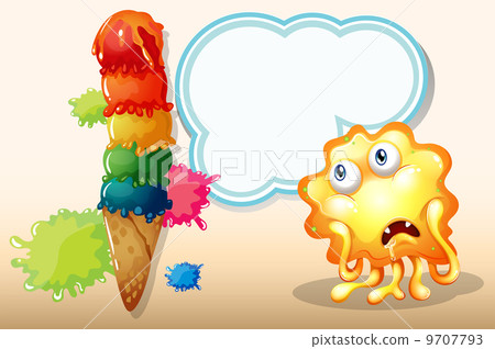 A giant icecream beside the salivating monster A giant icecream beside the salivating monster 9707793