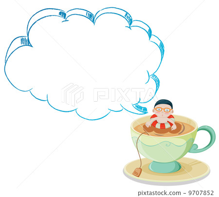 A big cup with a boy swimming A big cup with a boy swimming 9707852