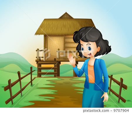 A female near the native farmhouse A female near the native farmhouse 9707904