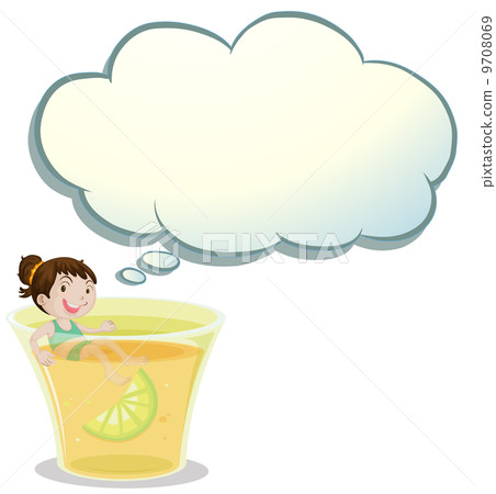 A smiling child swimming on a glass of lemonade A smiling child swimming on a glass of lemonade 9708069