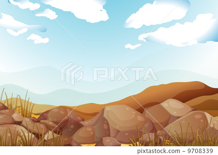 Big brown rocks under the blue sky Big brown rocks under the blue sky 9708339
