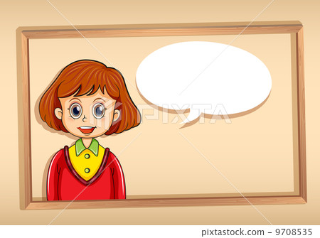 A girl inside a frame with a callout 9708535