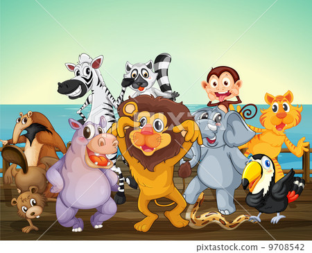 A group of animals at the seaport A group of animals at the seaport 9708542
