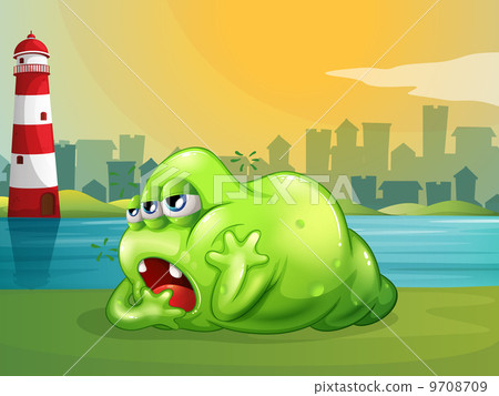 A fat green monster across the lighthouse A fat green monster across the lighthouse 9708709