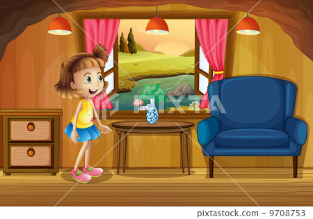 A cute young girl in a tree house A cute young girl in a tree house 9708753