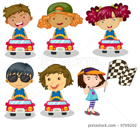 Kids car racing - Stock Illustration [9709202] - PIXTA
