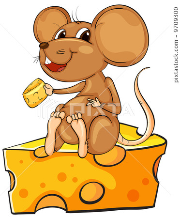 A mouse sitting above a cheese A mouse sitting above a cheese 9709300