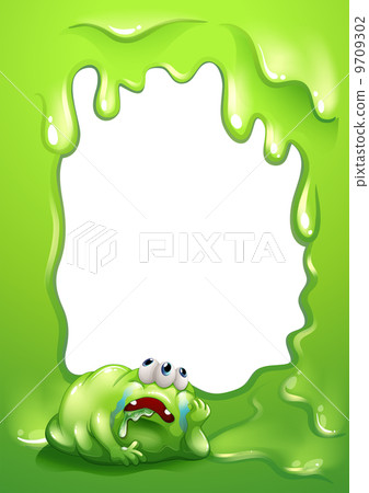 A border template with a monster salivating A border template with a monster salivating 9709302