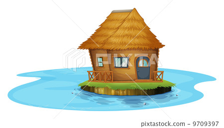 An island with a small house 9709397