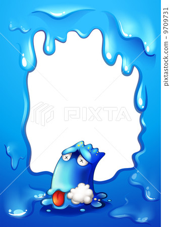 A border template with a dying blue monster A border template with a dying blue monster 9709731