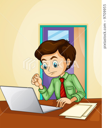 A businessman using the laptop inside the room A businessman using the laptop inside the room 9709955