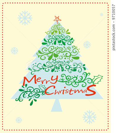 A christmas card with a christmas tree 9710057