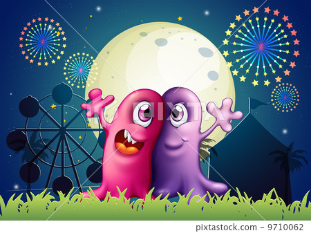 A carnival with two one-eyed monsters 9710062