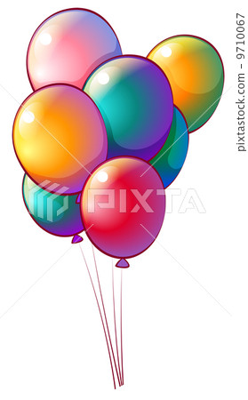 Seven rainbow-colored balloons Seven rainbow-colored balloons 9710067
