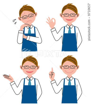 男性圍裙眼鏡表情 男性圍裙眼鏡表情 9710657