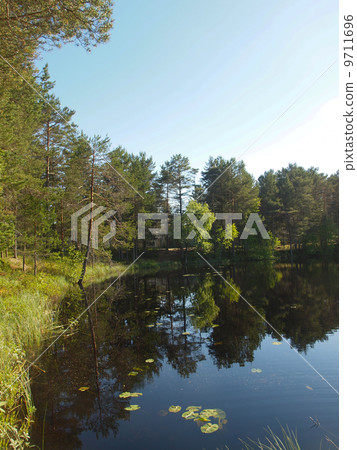 beautiful lake in Karelia 9711696