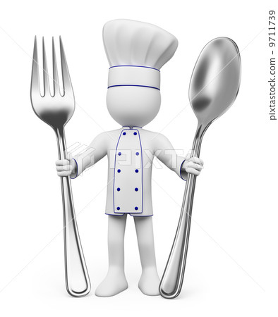 3D white people. Chef 9711739